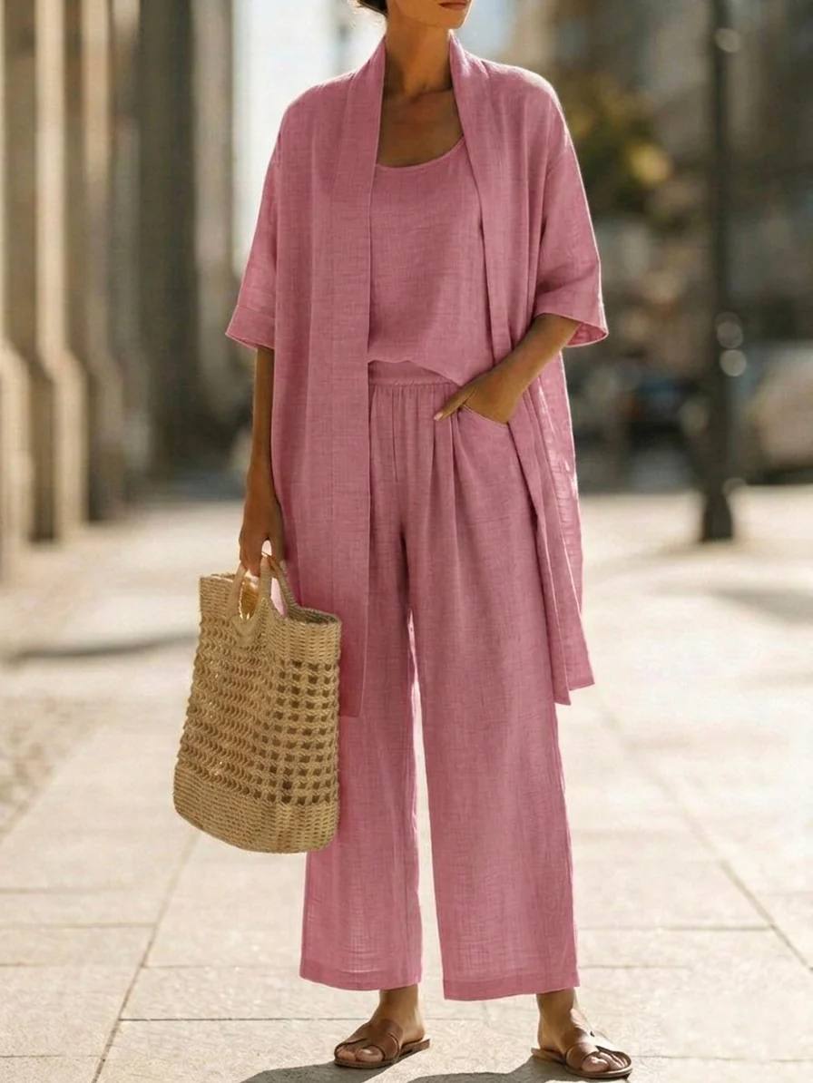 ISABELLA | EFFORTLESS LINEN-COTTON THREE PIECE SET