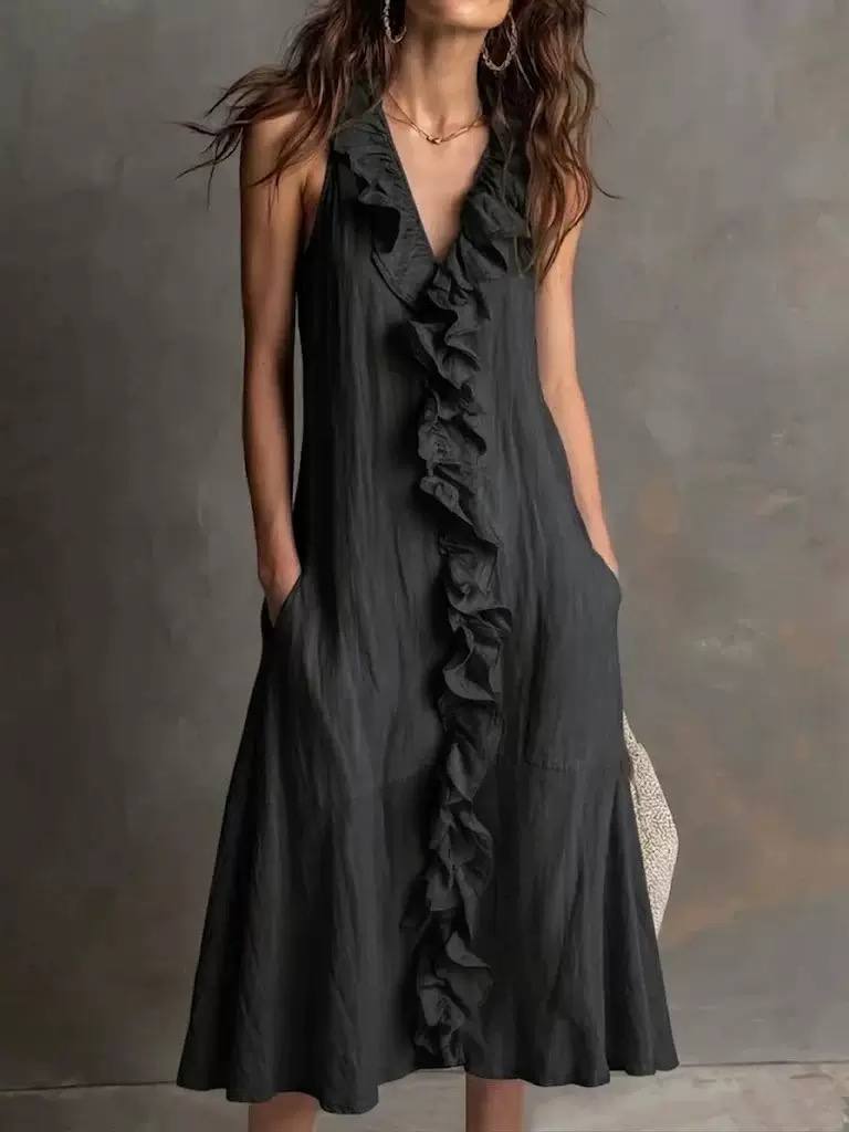 Elena | Ruffled Midi Dress