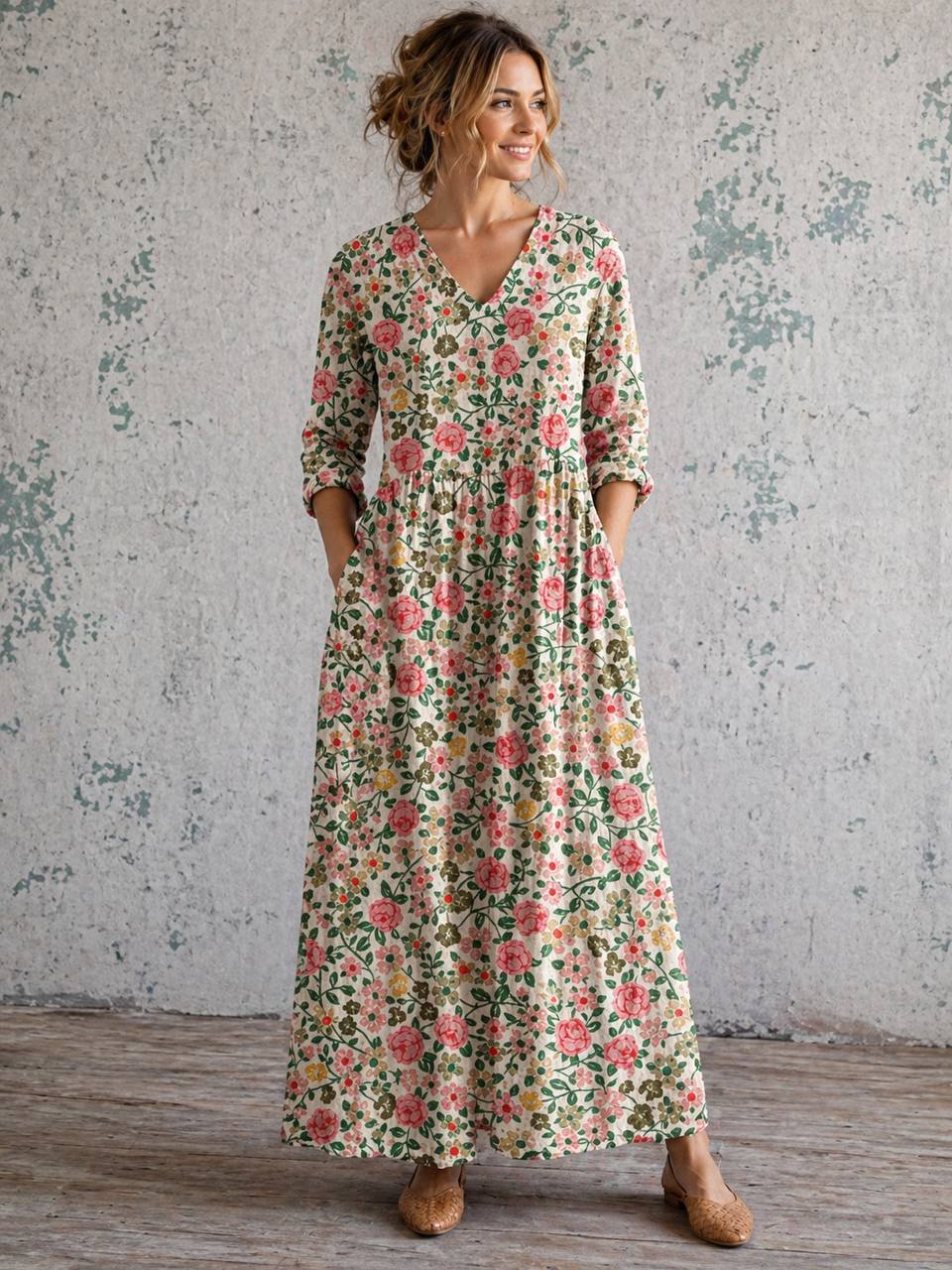 Briseis | Blush Garden Floral Maxi Dress