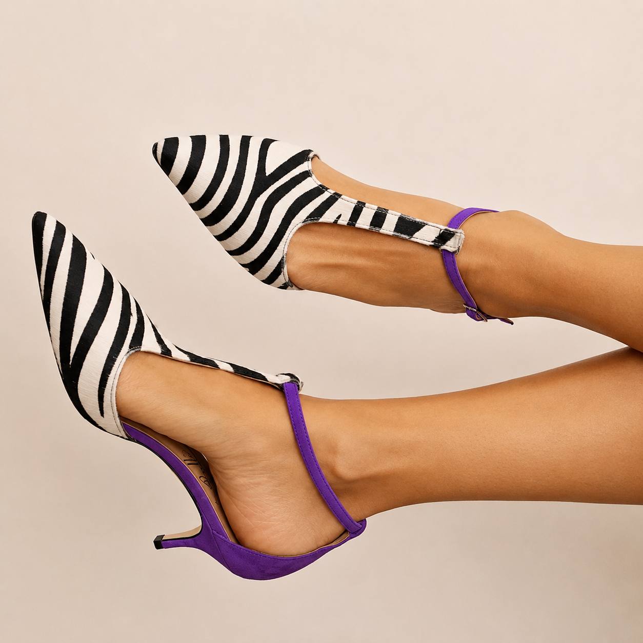 Valentina | Zebra Print Slingback Heels