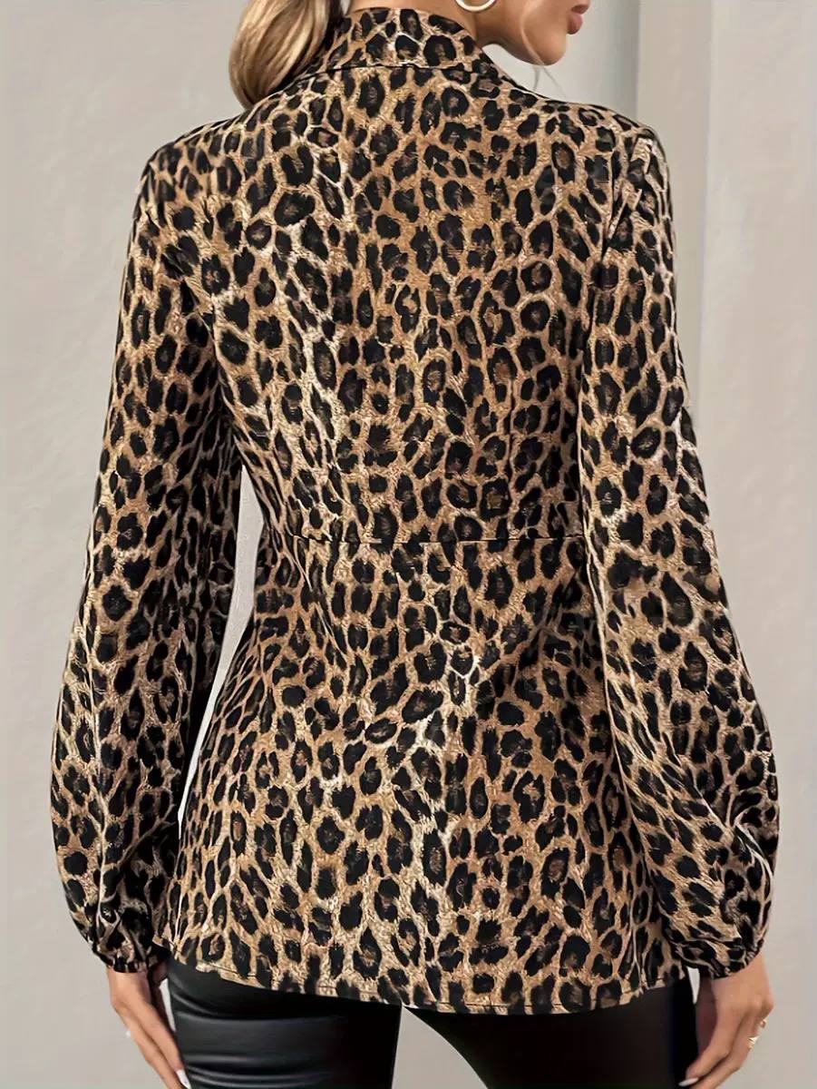 Savannah | Leopard Tie-Waist Blouse
