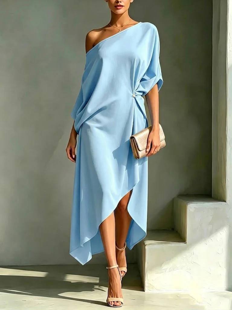 Serena | Soleil Asymmetrical Midi Dress