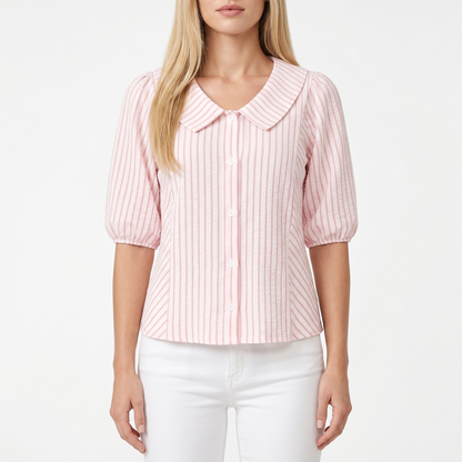Women's Striped Peter Pan Collar Blouse