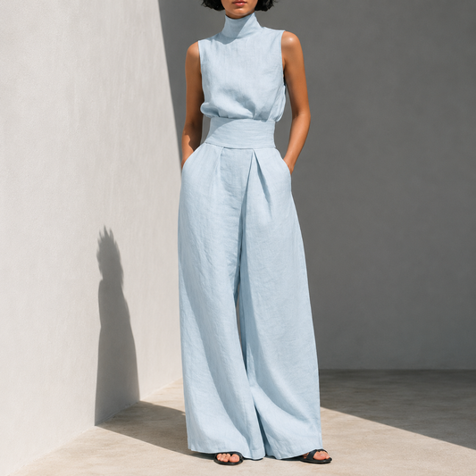 Vanessa | Linen Wide Leg Jumpsuit