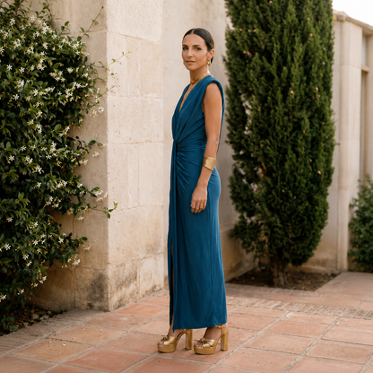Sorellia | Goddess Drape Midi Dress