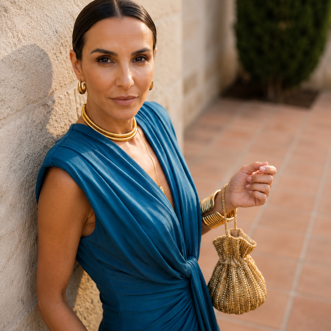 Sorellia | Goddess Drape Midi Dress