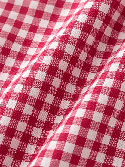 Women's Gingham Bow Tie Long Sleeve Blouse
