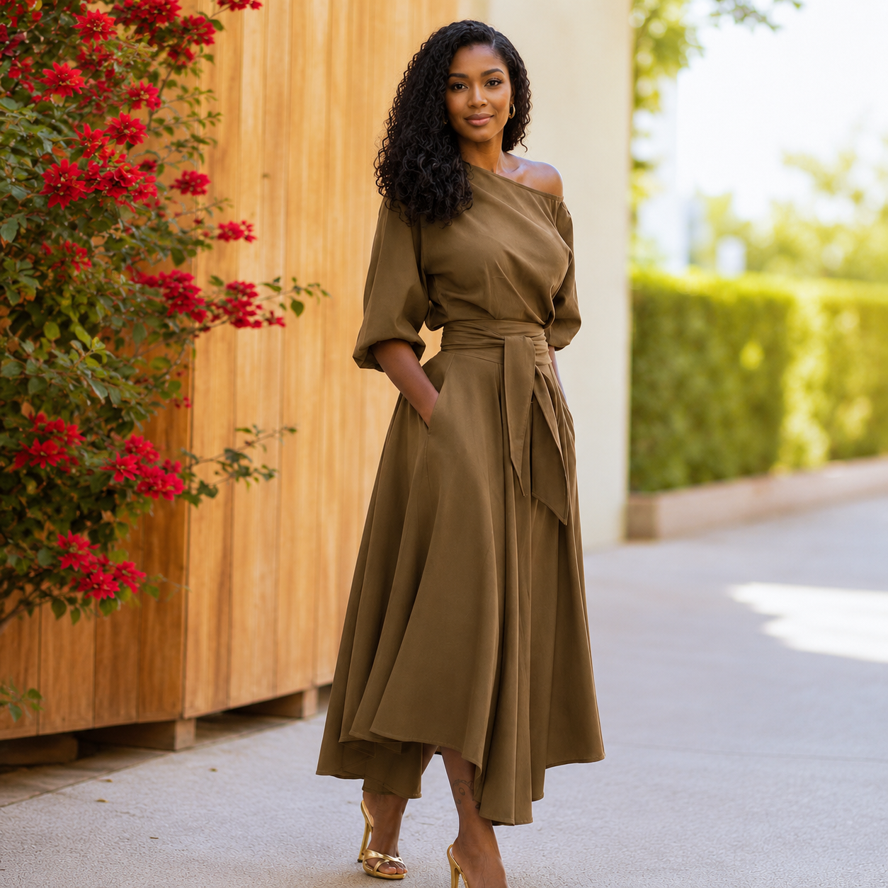 Seraphine | One-Shoulder Flow Maxi Dress