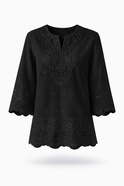 Women's Lace Embroidered Tunic Blouse