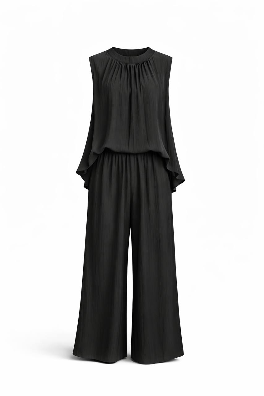 Sleeveless Wide Leg Two-Piece Set