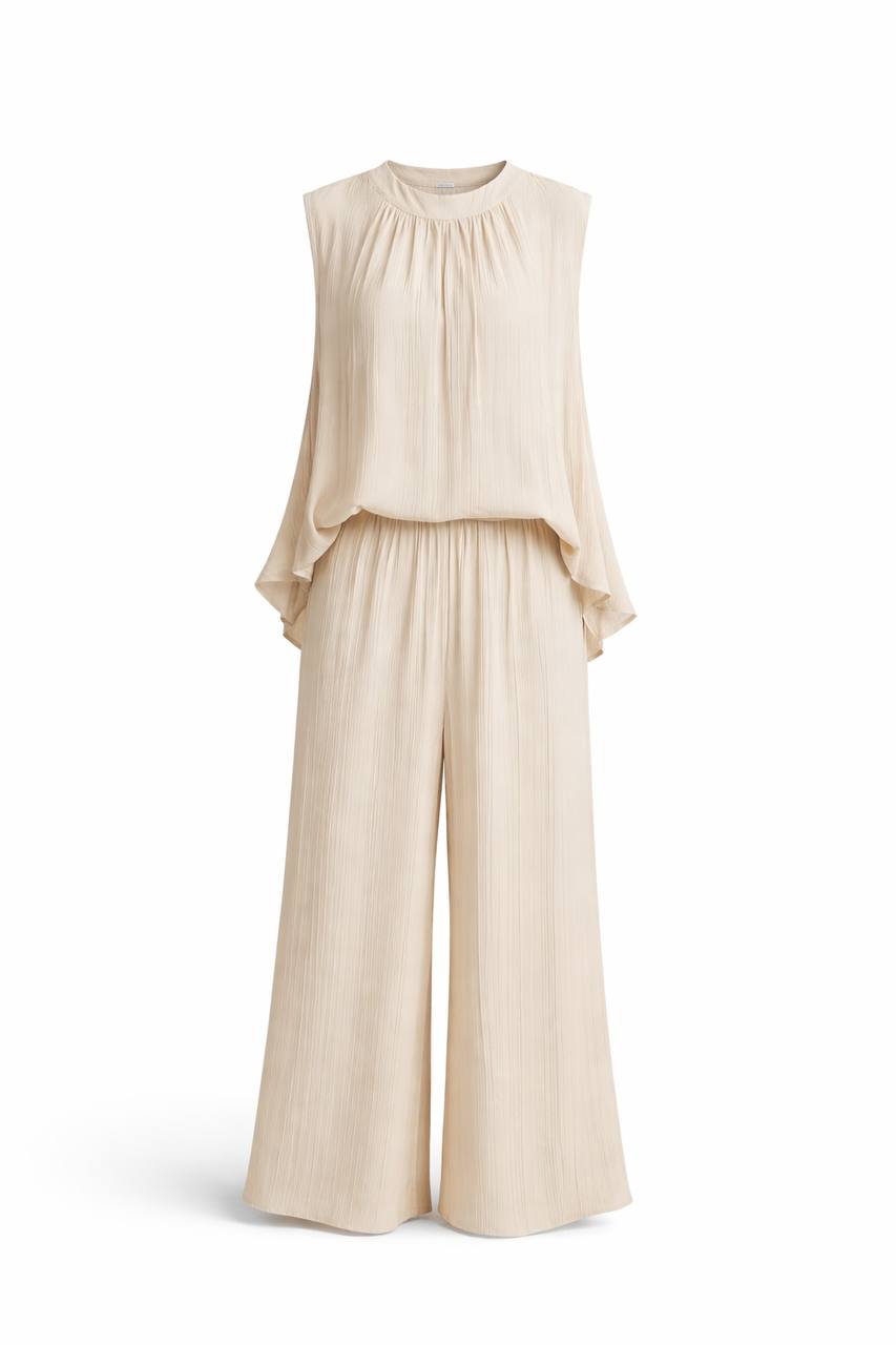 Sleeveless Wide Leg Two-Piece Set