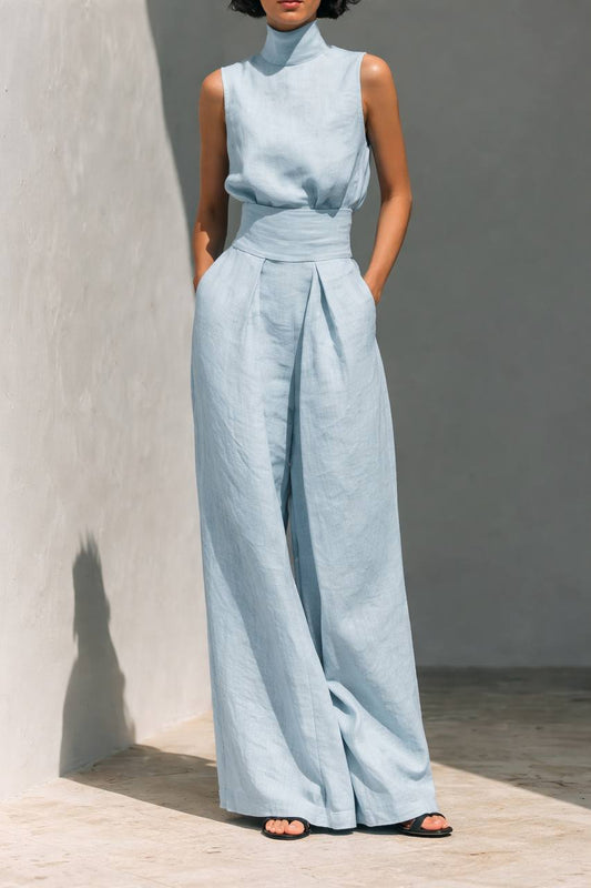Linen Wide Leg Jumpsuit