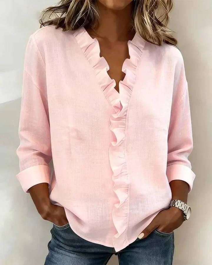 Elena |  Blouse with Ruffles