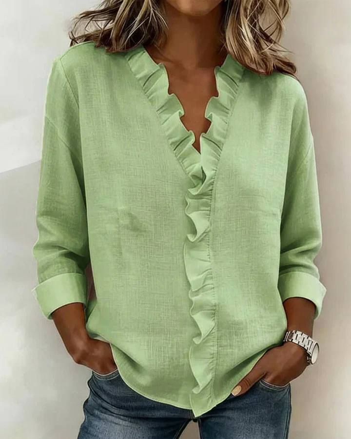Elena |  Blouse with Ruffles