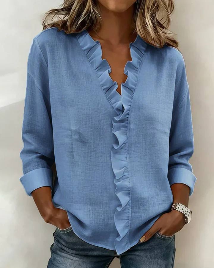 Elena |  Blouse with Ruffles