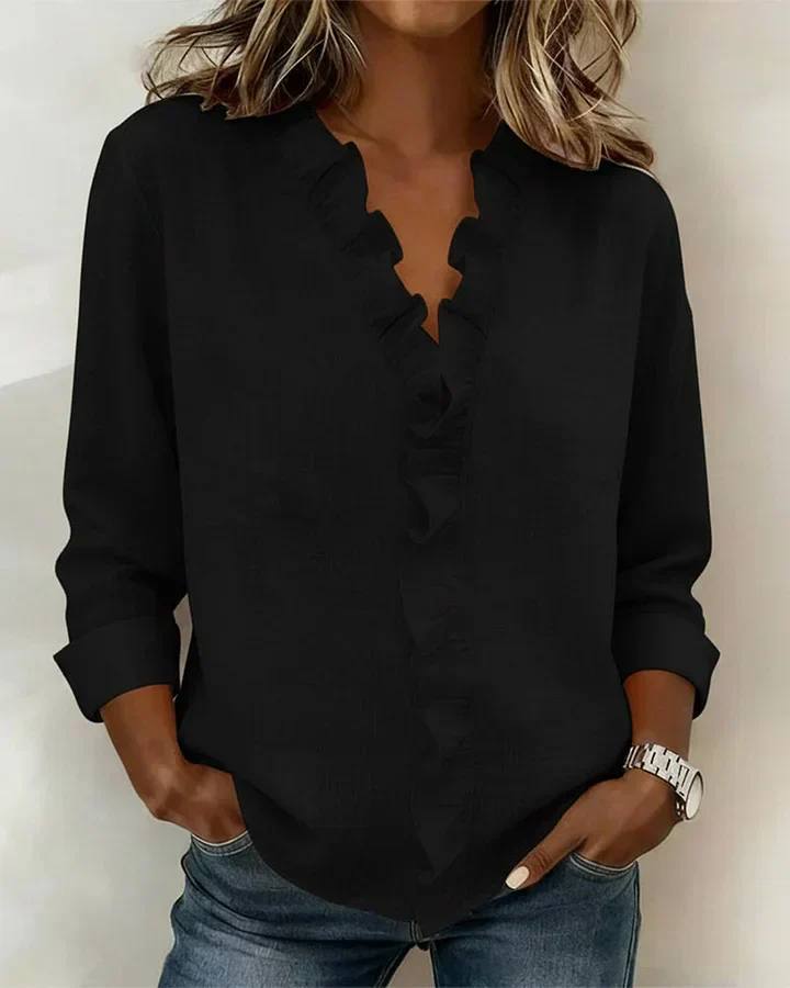 Elena |  Blouse with Ruffles