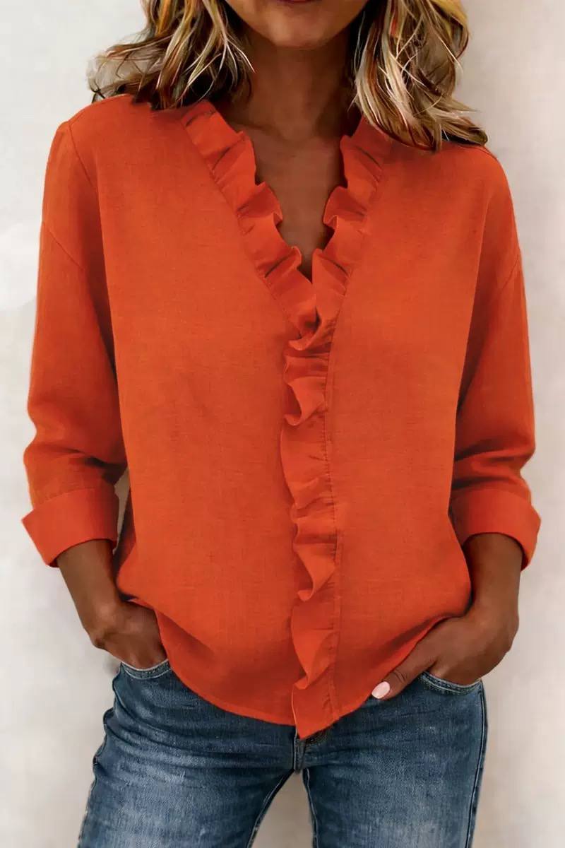 Elena |  Blouse with Ruffles