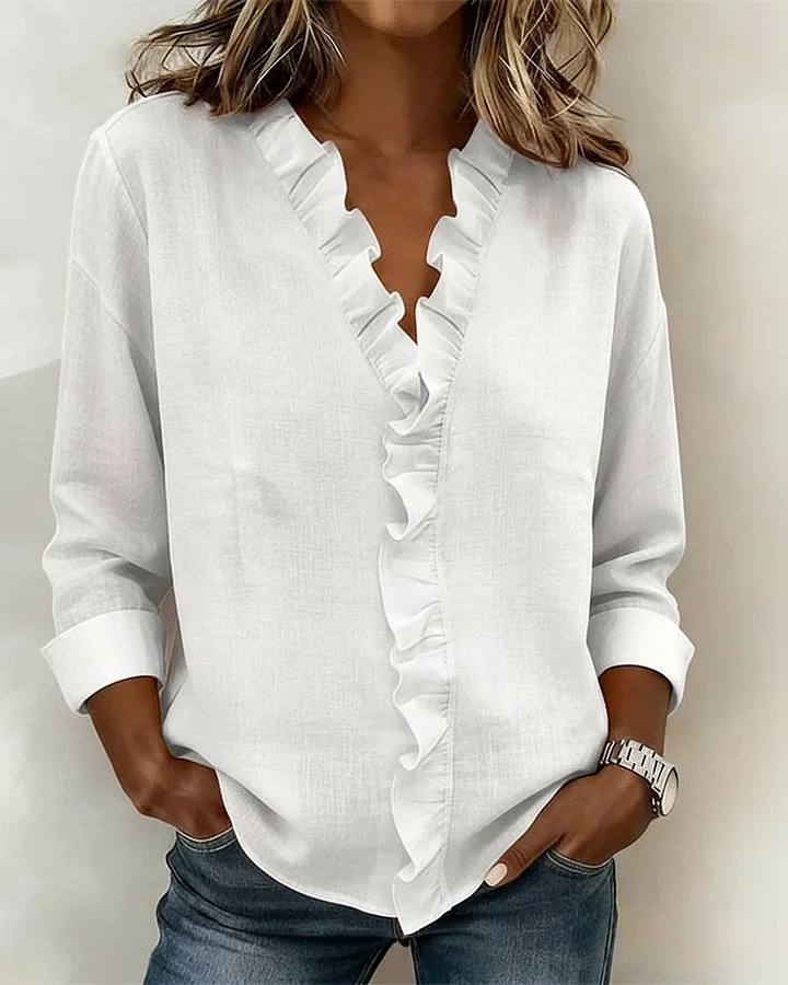 Elena |  Blouse with Ruffles