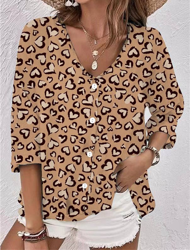 Women's Floral Print Long Sleeve Tunic Blouse