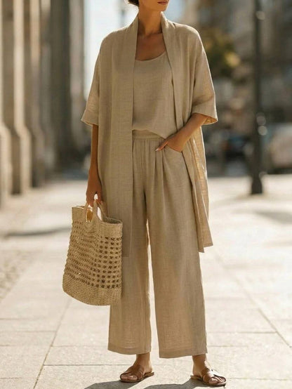 ISABELLA | EFFORTLESS LINEN-COTTON THREE PIECE SET