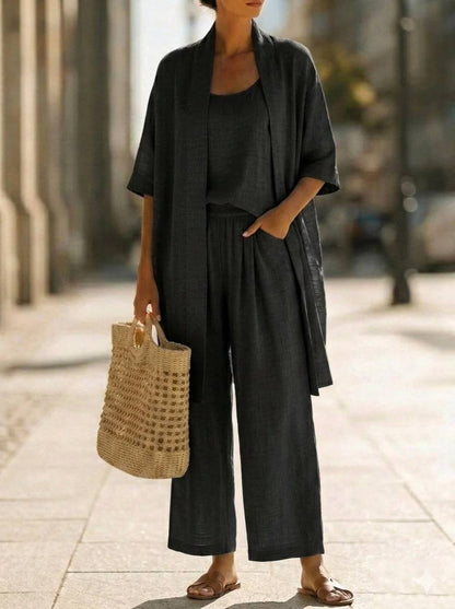 ISABELLA | EFFORTLESS LINEN-COTTON THREE PIECE SET