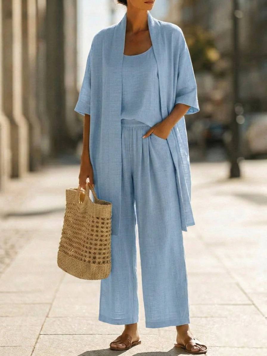 ISABELLA | EFFORTLESS LINEN-COTTON THREE PIECE SET