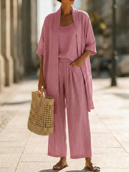 ISABELLA | EFFORTLESS LINEN-COTTON THREE PIECE SET