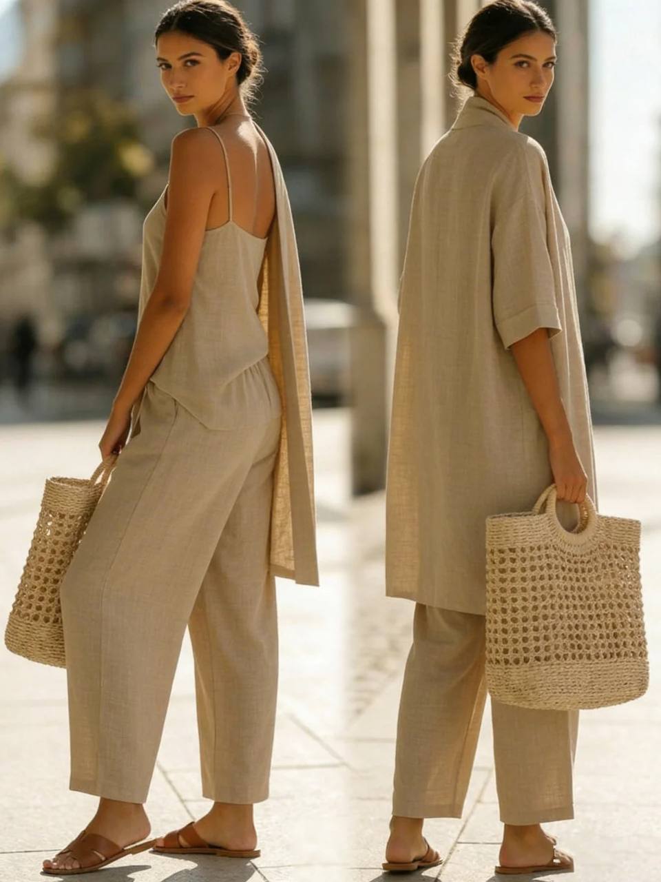 ISABELLA | EFFORTLESS LINEN-COTTON THREE PIECE SET