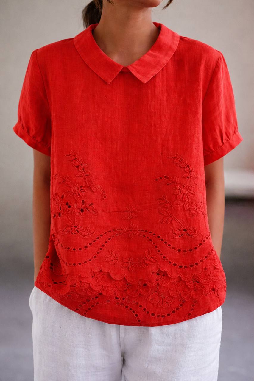 Beverly |Embroidered Cotton Blouse