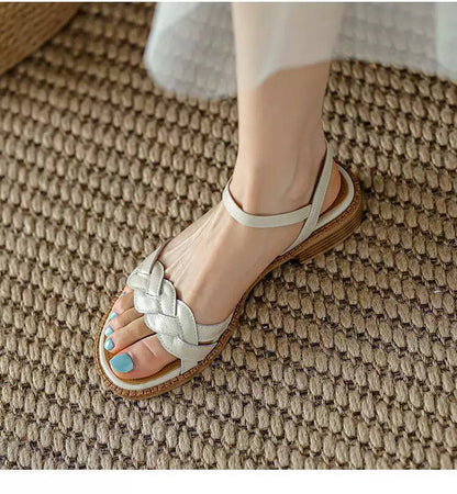 Vivian | Braided Strap Ankle Sandals