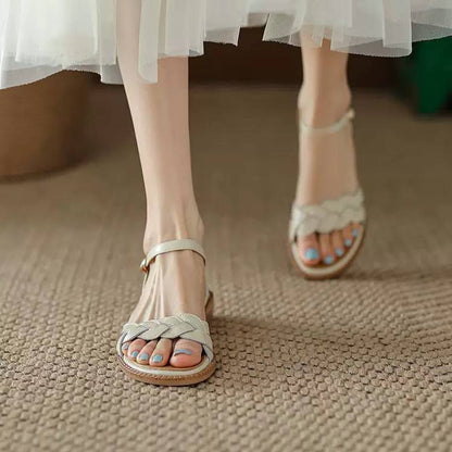 Vivian | Braided Strap Ankle Sandals
