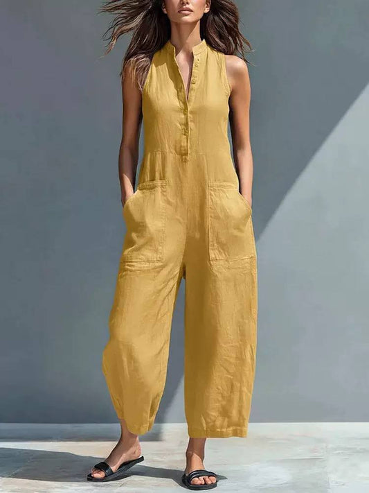 Relaxed Fit Sleeveless Utility Jumpsuit