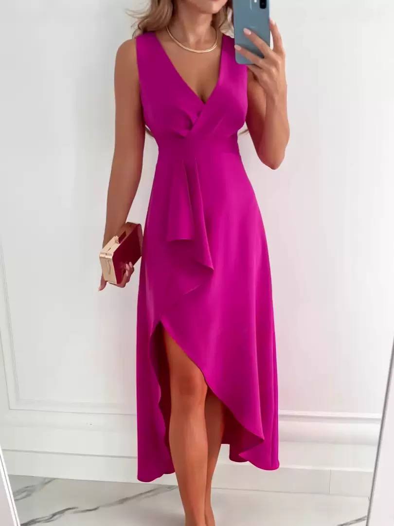 Stella | Elegant Wrap V-Neck Midi Dress