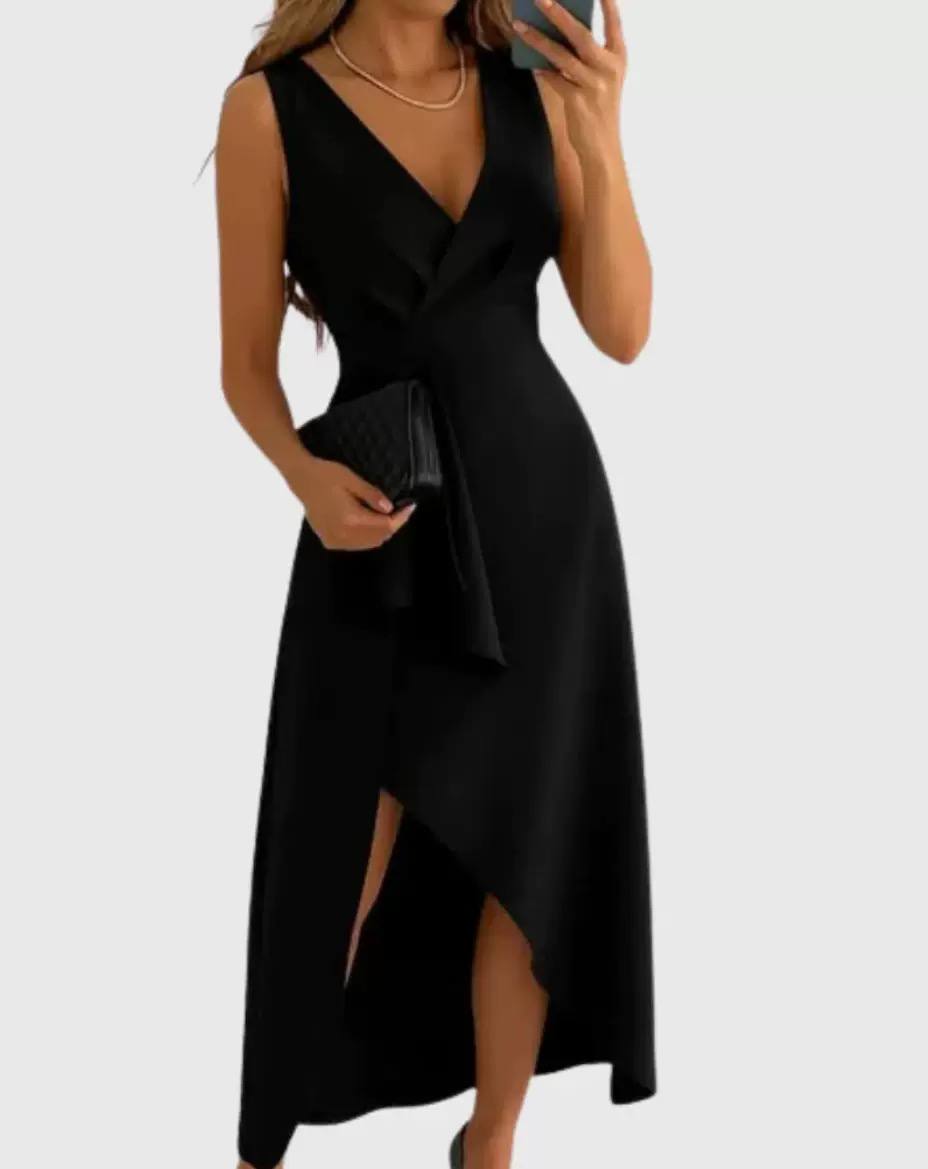 Stella | Elegant Wrap V-Neck Midi Dress