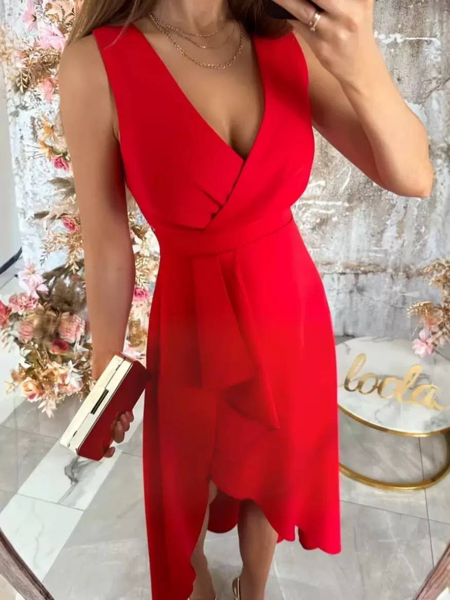 Stella | Elegant Wrap V-Neck Midi Dress
