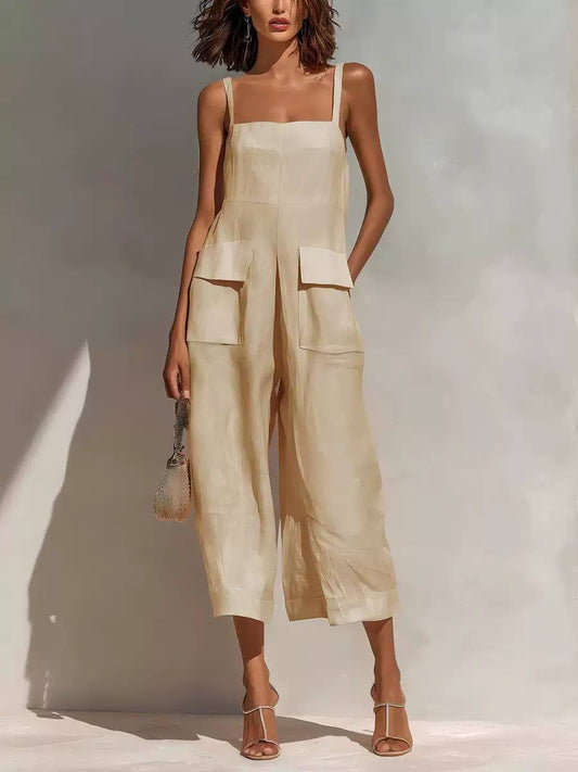 Minimalist Wide-Leg Utility Jumpsuit