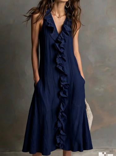 Elena | Ruffled Midi Dress