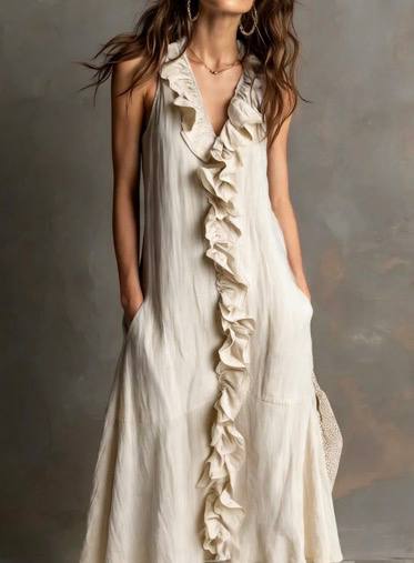 Elena | Ruffled Midi Dress