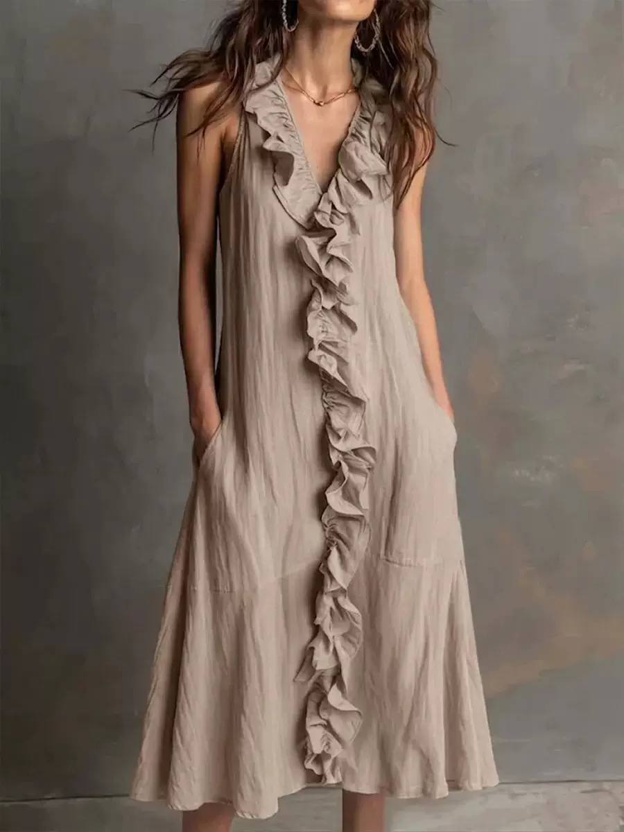 Elena | Ruffled Midi Dress