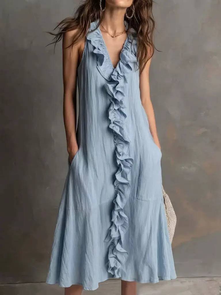 Elena | Ruffled Midi Dress
