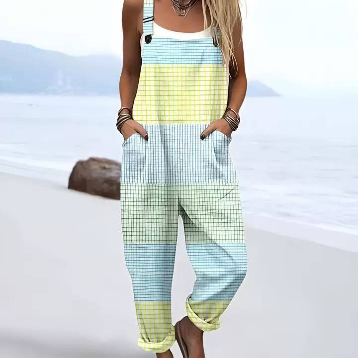 Ella | Pastel Check Relaxed Jumpsuit