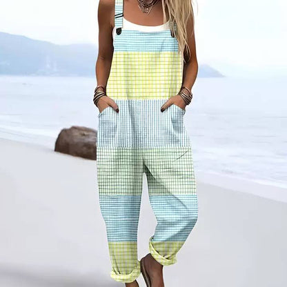 Ella | Pastel Check Relaxed Jumpsuit