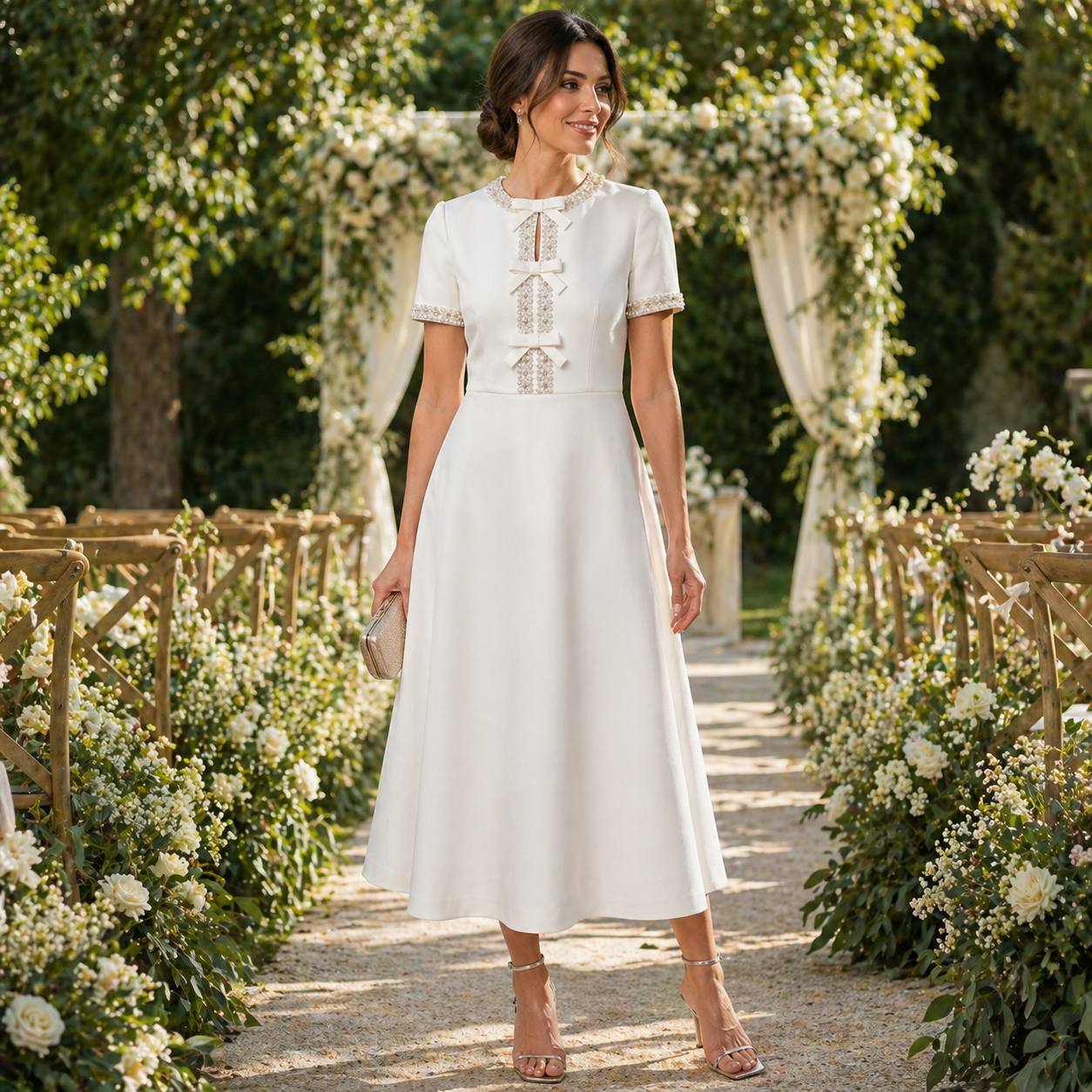ESTELLE  | BOW  MIDI DRESS
