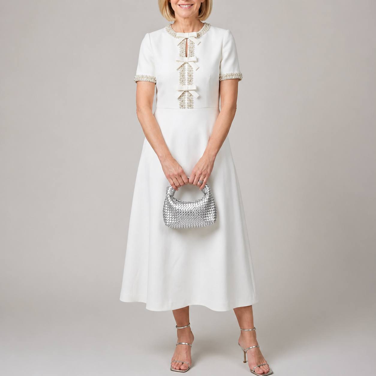 ESTELLE  | BOW  MIDI DRESS