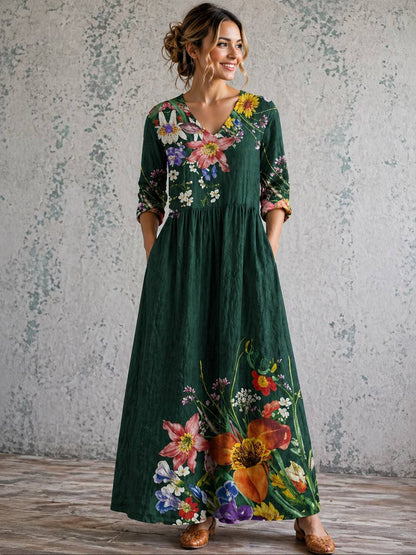 Women's Relaxed Fit Floral Maxi Dress
