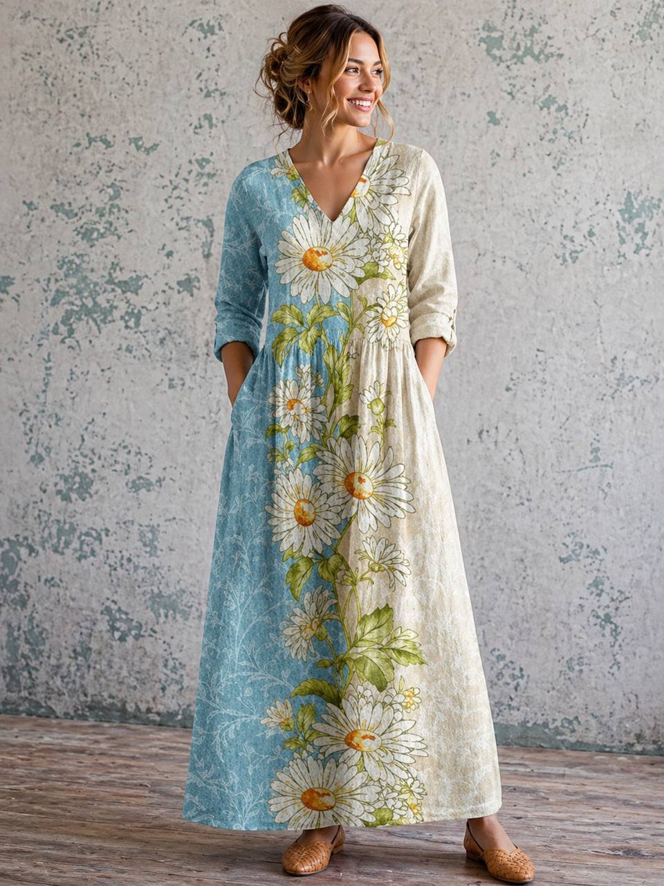 Antonella | Daisy Harmony Two-Tone Maxi Dress