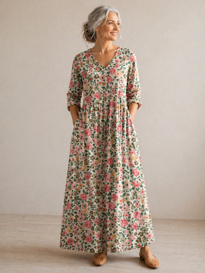 Briseis | Blush Garden Floral Maxi Dress