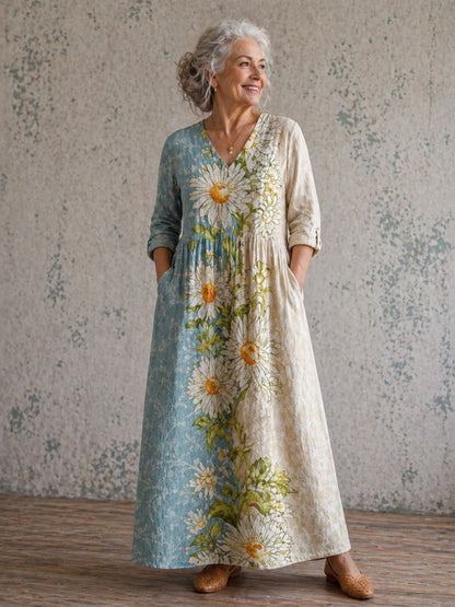 Antonella | Daisy Harmony Two-Tone Maxi Dress