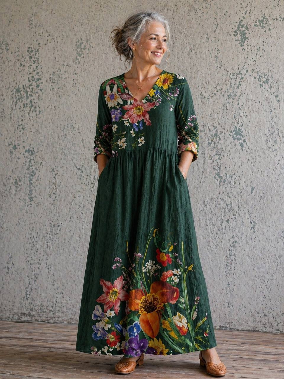 Women's Relaxed Fit Floral Maxi Dress