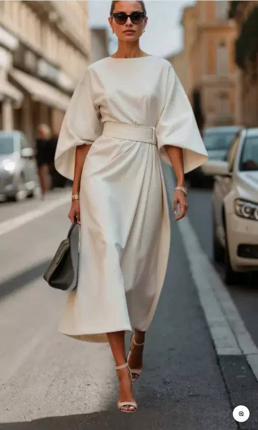 Danica | Minimal Elegance Belted Midi Dress